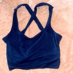 Cute cropped navy blue tank! Lightweight
